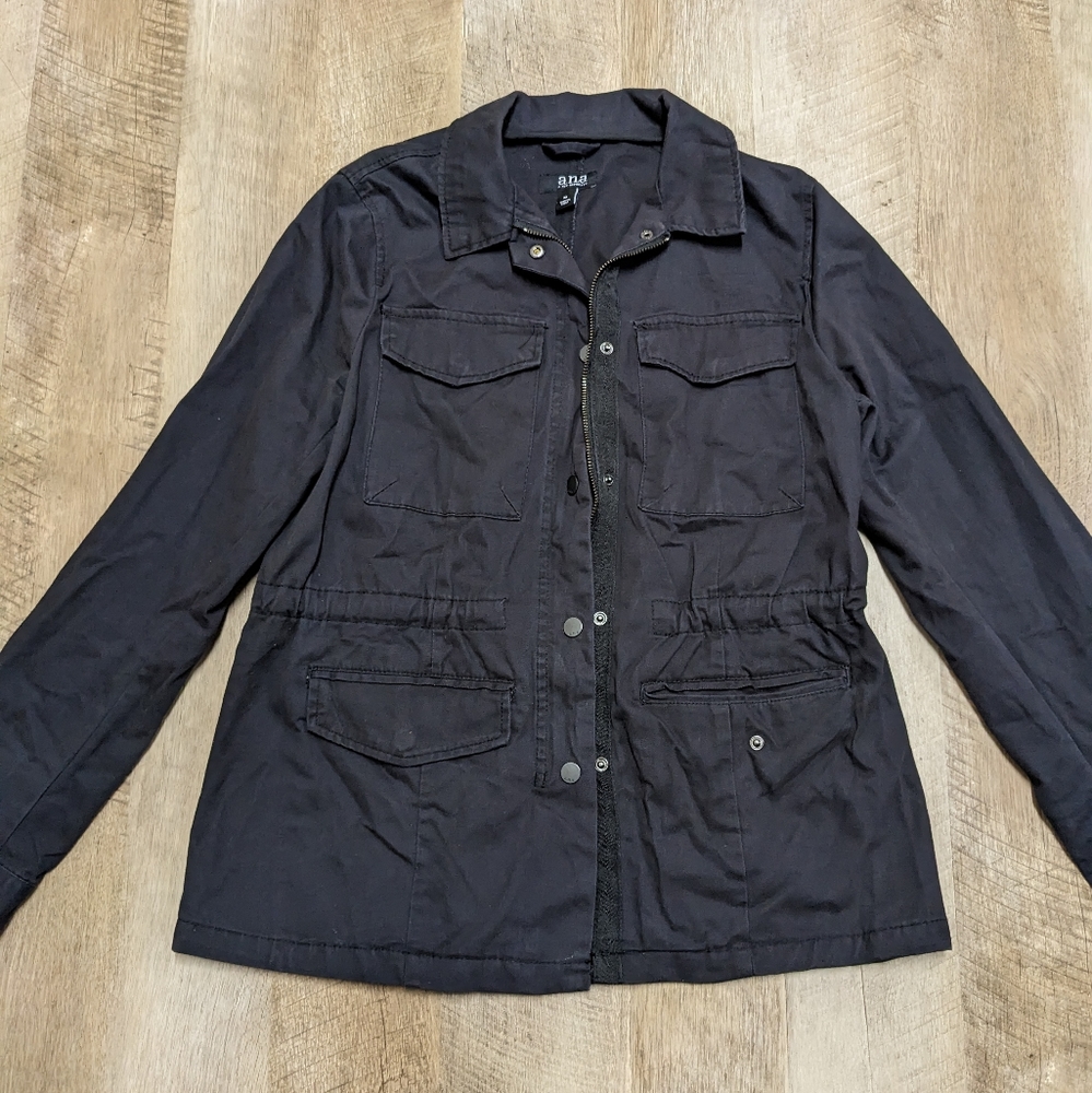 a.n.a Dark Navy Blue Utility Jacket With Pockets Size Medium